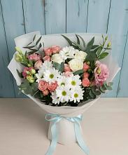 Букет цветов из:  Розы, Лизиантусы и Хризантемы #REPLACE_PRED# Псебае