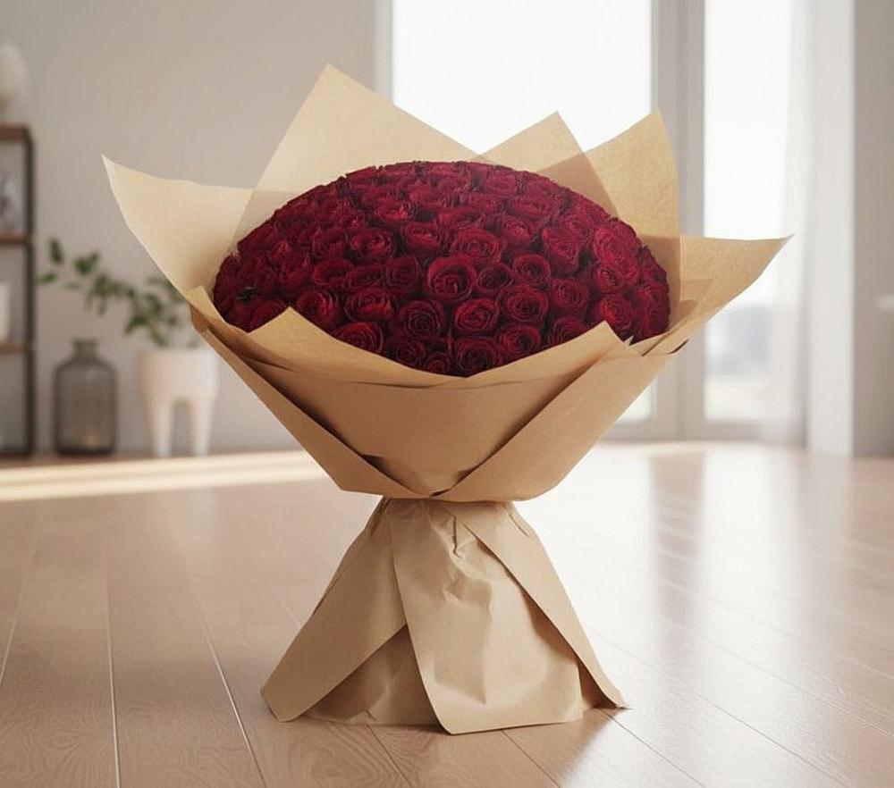 Букет 101 Красная роза в Псебае