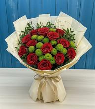 Букет цветов из:  Розы и Хризантемы #REPLACE_PRED# Псебае